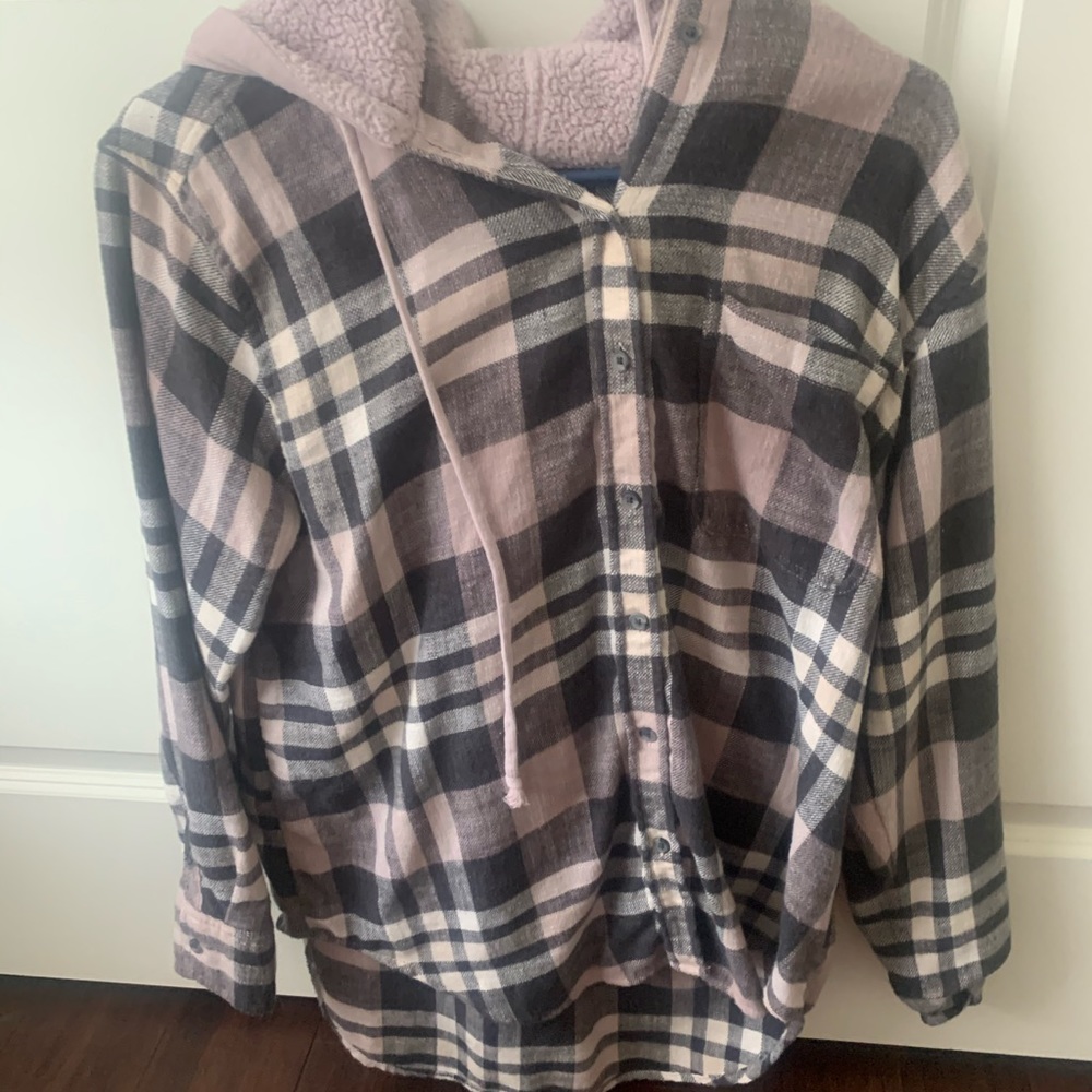 American eagle flannel hoodie
